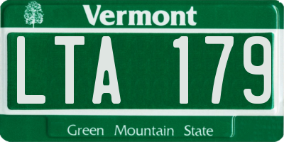 VT license plate LTA179