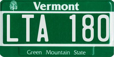 VT license plate LTA180