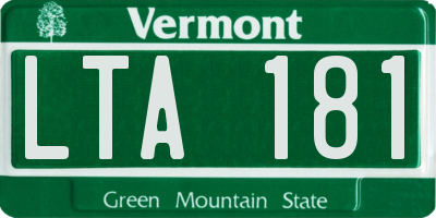 VT license plate LTA181