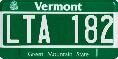 VT license plate LTA182