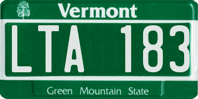 VT license plate LTA183