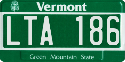 VT license plate LTA186