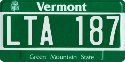 VT license plate LTA187