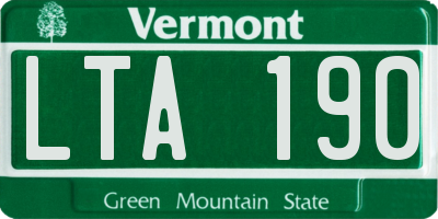 VT license plate LTA190
