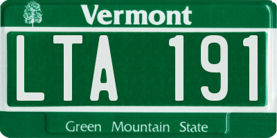 VT license plate LTA191