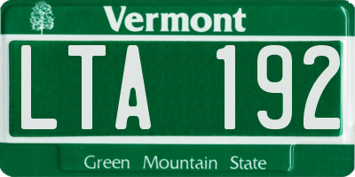 VT license plate LTA192
