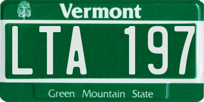 VT license plate LTA197