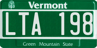 VT license plate LTA198