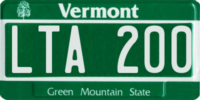 VT license plate LTA200