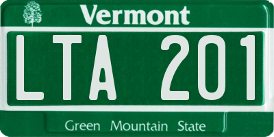 VT license plate LTA201