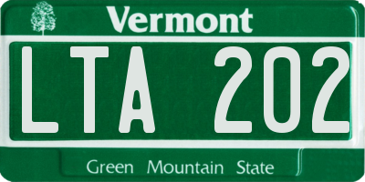 VT license plate LTA202