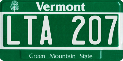 VT license plate LTA207