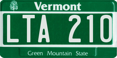 VT license plate LTA210