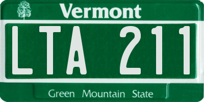 VT license plate LTA211