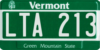 VT license plate LTA213