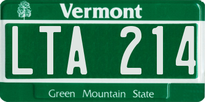 VT license plate LTA214