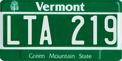 VT license plate LTA219