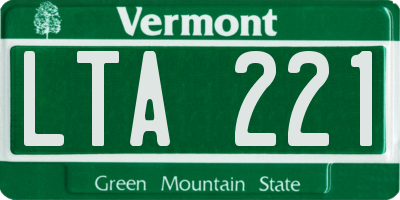 VT license plate LTA221