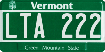 VT license plate LTA222