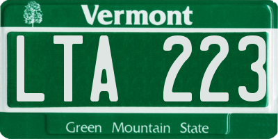 VT license plate LTA223
