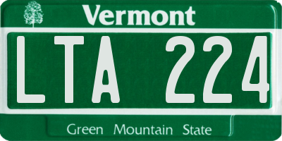 VT license plate LTA224
