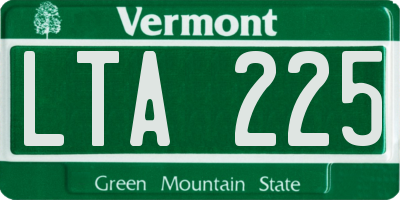 VT license plate LTA225