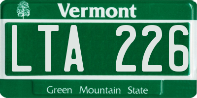 VT license plate LTA226
