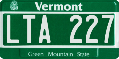 VT license plate LTA227