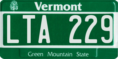 VT license plate LTA229