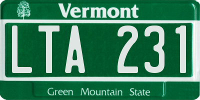 VT license plate LTA231