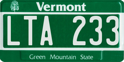 VT license plate LTA233