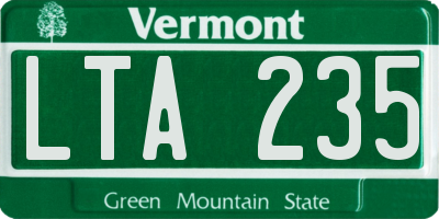 VT license plate LTA235