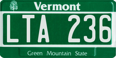 VT license plate LTA236
