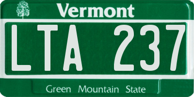 VT license plate LTA237