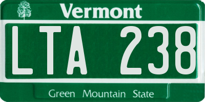 VT license plate LTA238