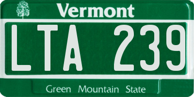 VT license plate LTA239