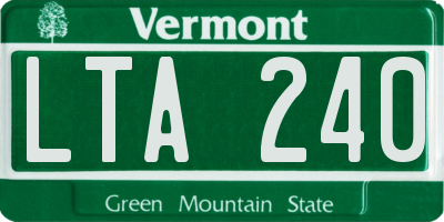 VT license plate LTA240