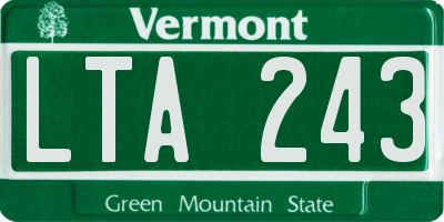 VT license plate LTA243