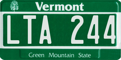 VT license plate LTA244
