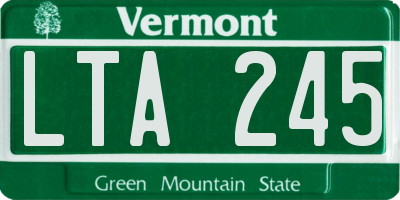 VT license plate LTA245