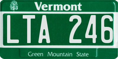 VT license plate LTA246