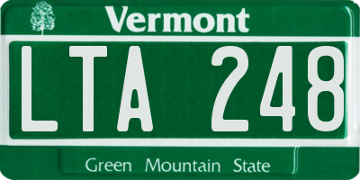 VT license plate LTA248