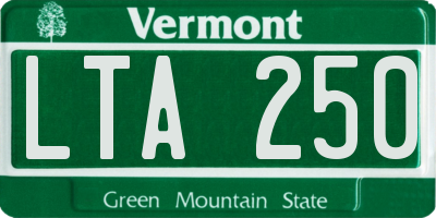 VT license plate LTA250