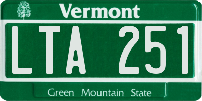 VT license plate LTA251