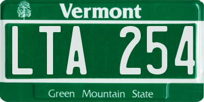 VT license plate LTA254