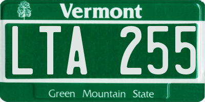 VT license plate LTA255