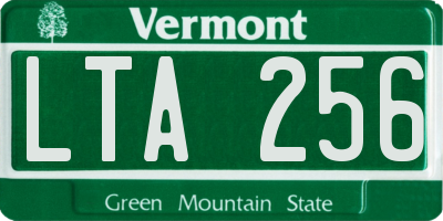 VT license plate LTA256
