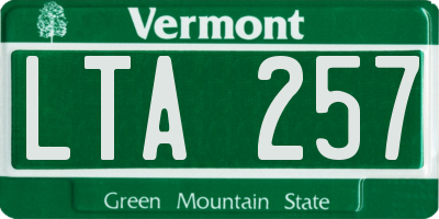 VT license plate LTA257