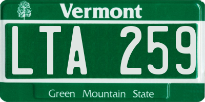 VT license plate LTA259