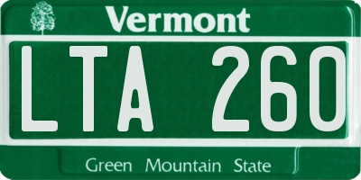 VT license plate LTA260